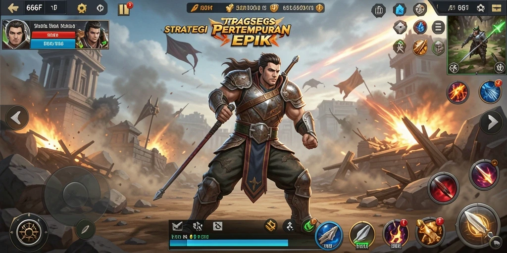 Tampilan gameplay 666F yang epik dan penuh strategi.