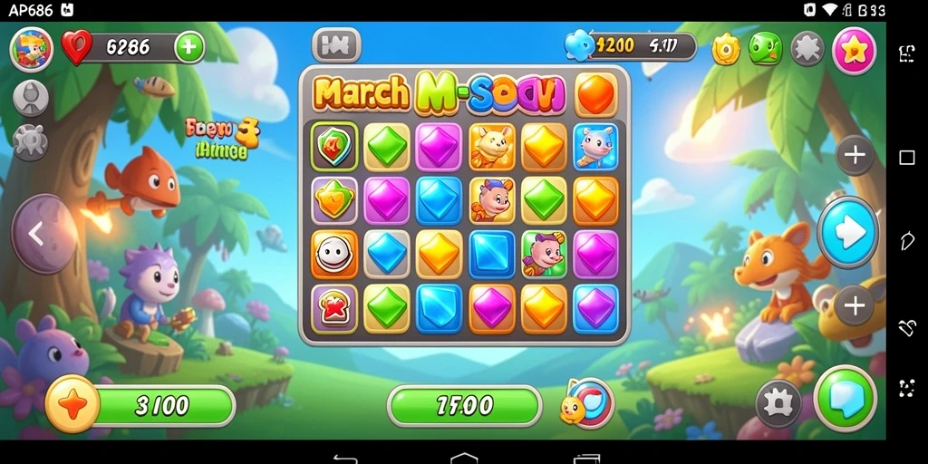 Tampilan gameplay menantang dari AP686 dengan kombinasi warna cerah.