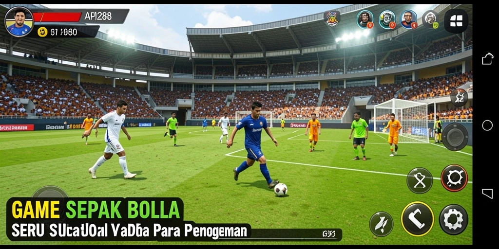 Screenshot menampilkan aksi spektakuler dalam permainan sepak bola API288.