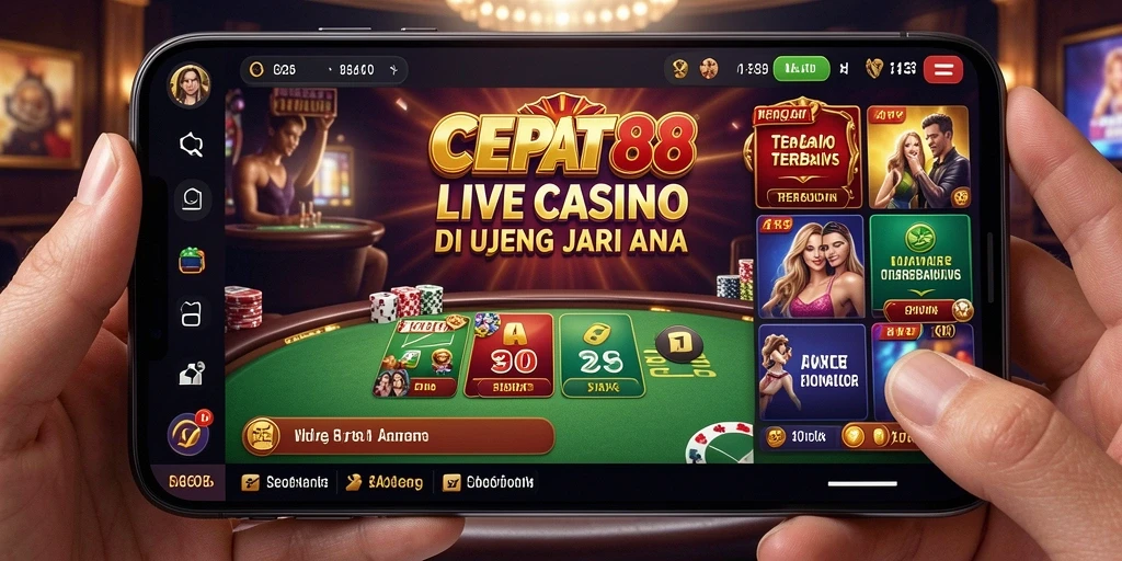 Tampilan gameplay seru di CEPAT88 dengan dealer langsung.