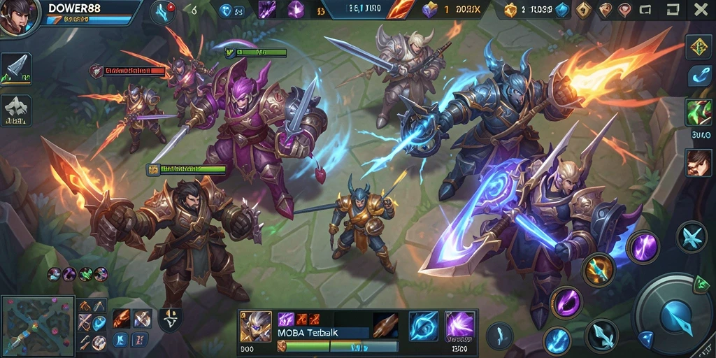 Tampilan gameplay seru dalam DOWER88 dengan pertarungan yang epik.