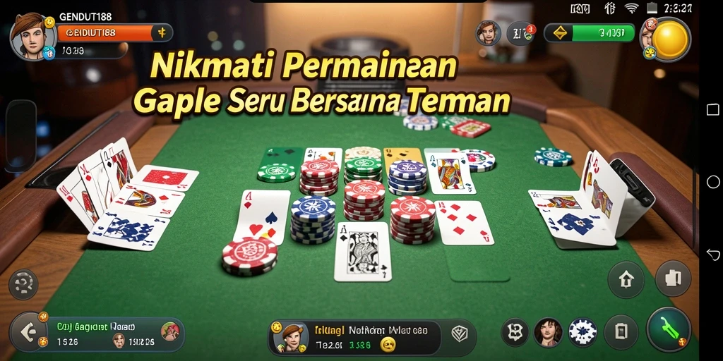 Screenshot gameplay Gaple yang menarik dari GENDUT188.