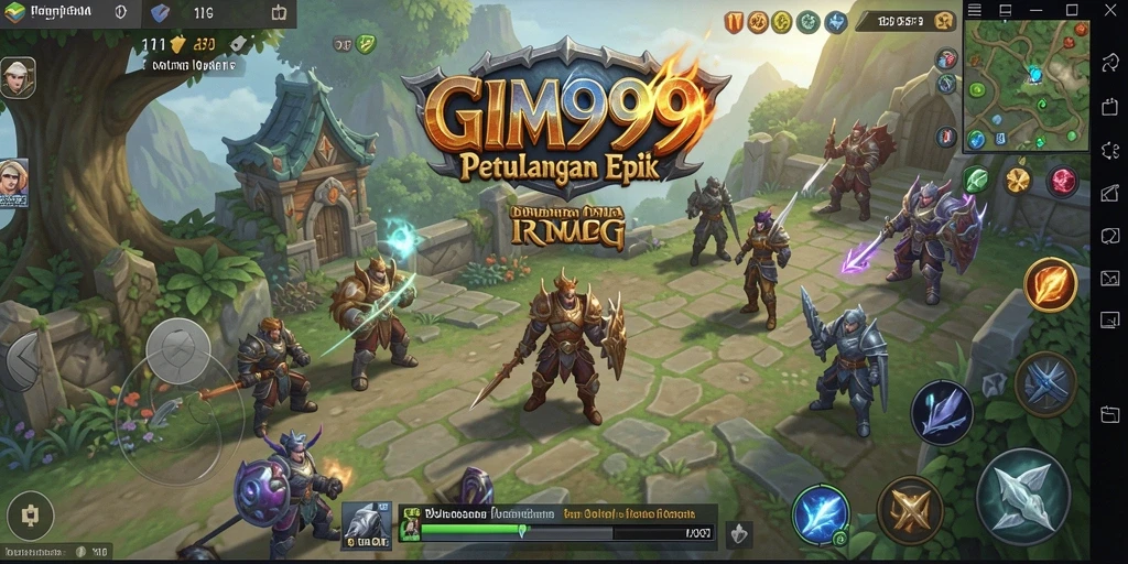 Screenshot GIM999 menampilkan aksi seru dalam pertempuran RPG.