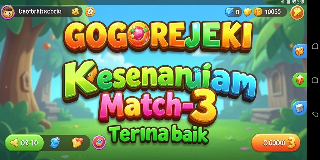 Tampilan gameplay GOGOREJEKI dalam suasana match-3 yang seru.