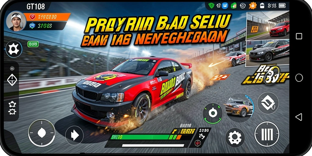 Gameplay balap seru di GT108 dengan grafis menawan.