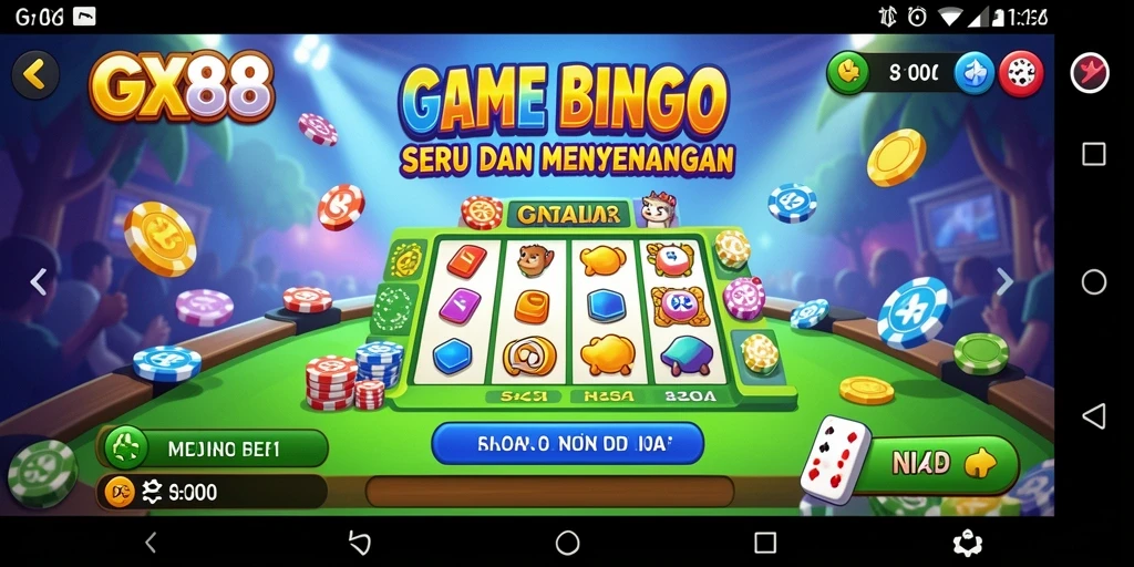 Tangkapan layar gameplay GX88 yang menarik dan penuh warna.