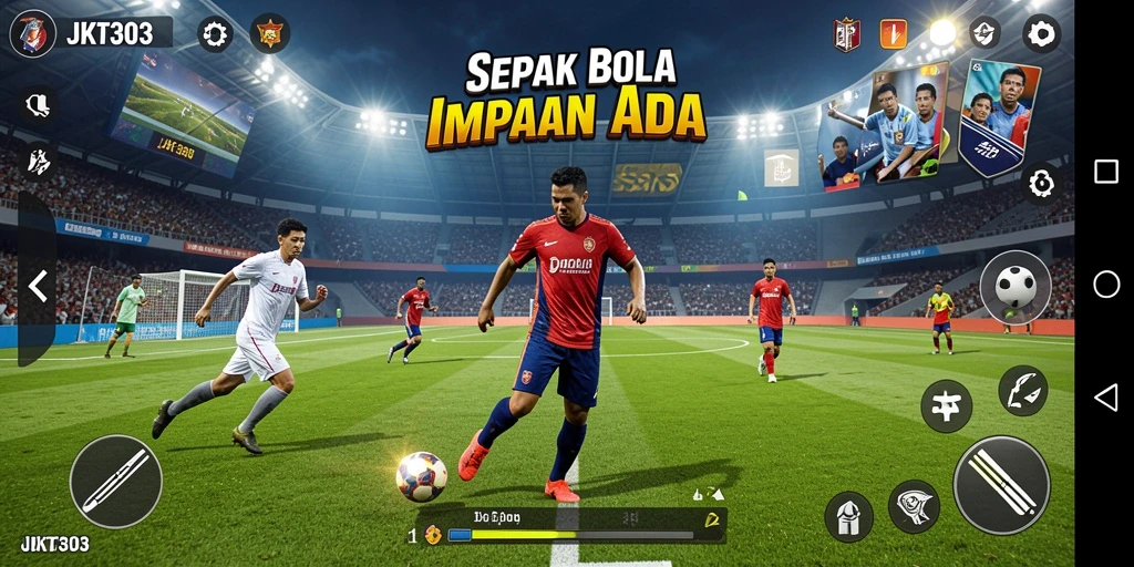 Gameplay menarik dari JKT303 dengan aksi sepak bola seru.