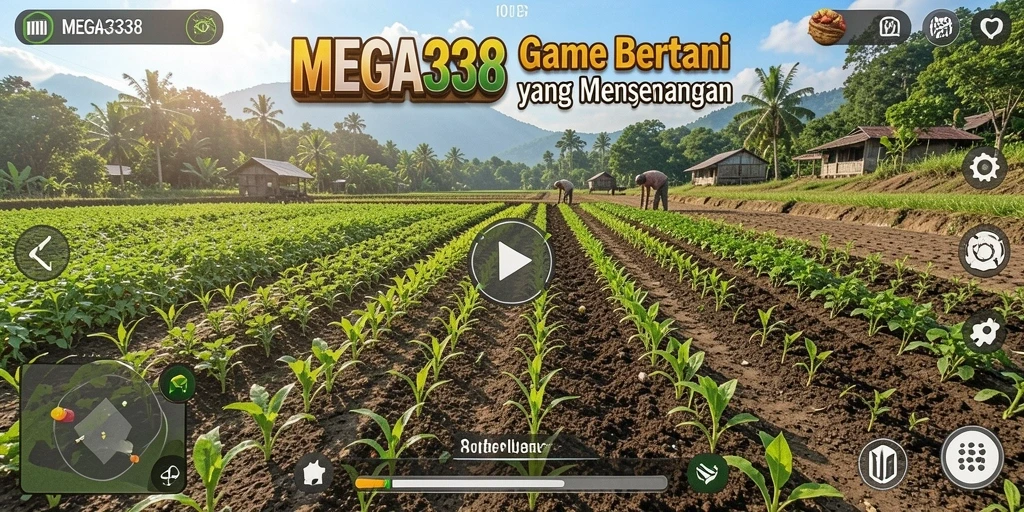 Screenshot gameplay MEGA338 menampilkan aktivitas bertani yang menyenangkan.