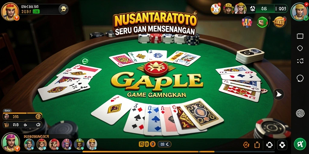 Tampilan gameplay NUSANTARATOTO dengan kartu Gaple yang menarik.