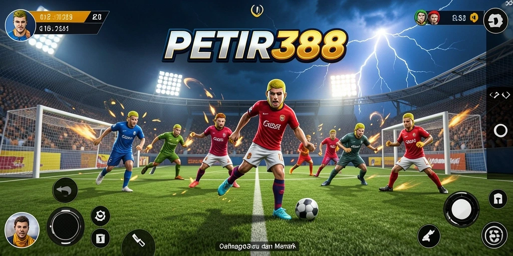 Screenshot gameplay PETIR388 menunjukkan aksi olahraga yang mendebarkan.