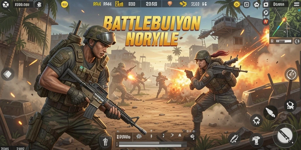 Gameplay seru dalam pertempuran Battle Royale di RR44.
