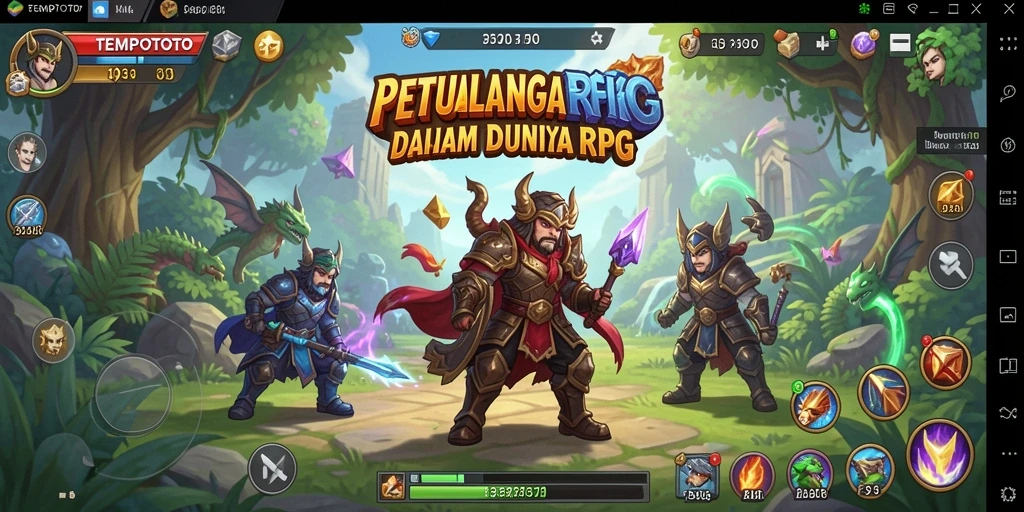 Tampilan gameplay TEMPOTOTO yang menggembirakan dan penuh aksi.