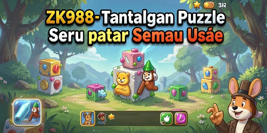 Gameplay ZK988 yang menantang dan interaktif saat menyusun puzzle.